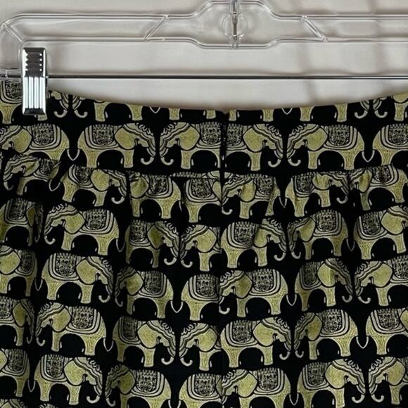 Crown & Ivy Black W Metallic Lime Green Elephant Party Event Skirt NWOT Size 2P - Picture 5 of 10